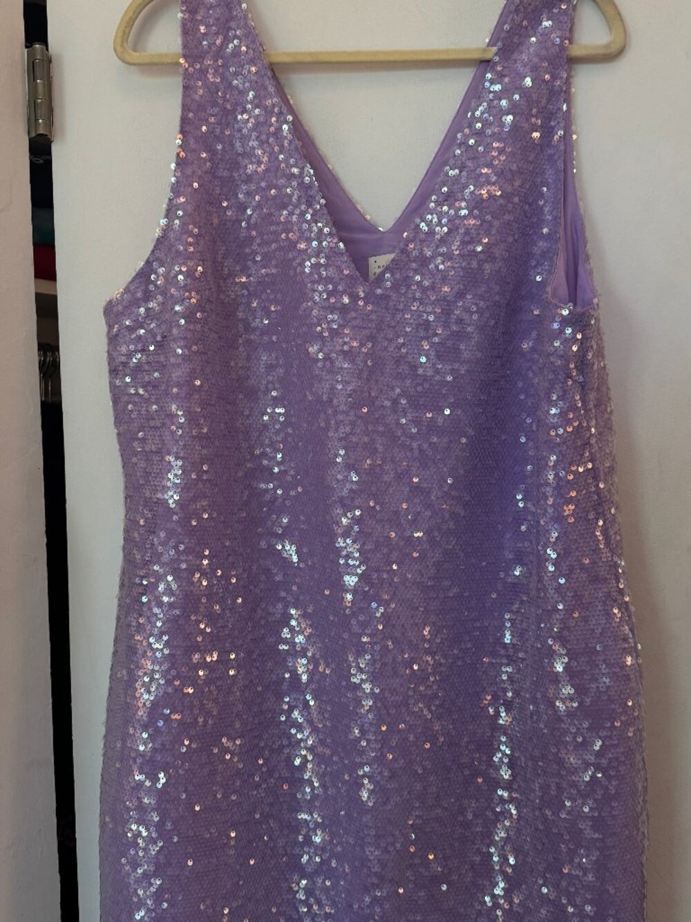 A New Day Purple Sequin V-Neck Dress XL